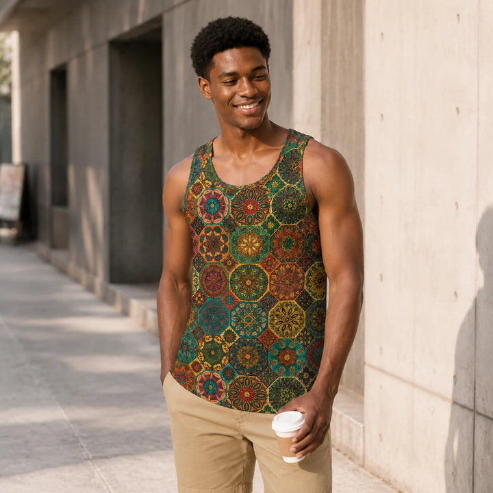 Men's Vintage Medallion Print Tank Top - 街拍 1 - img_mqf79lhk_523a72c0