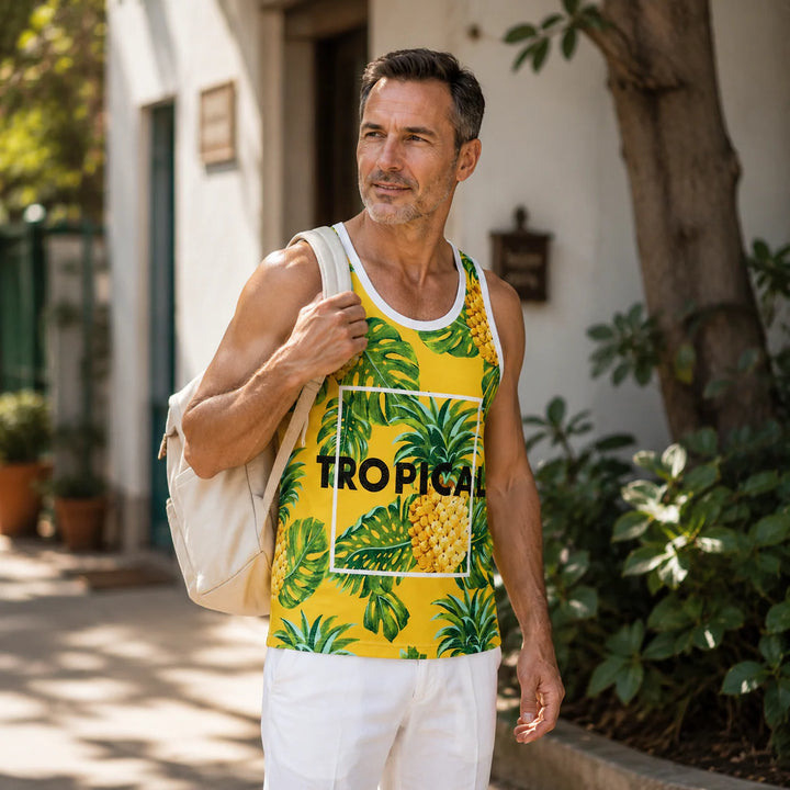 Men's Yellow Pineapple Tropical Tank Top - 街拍 1 - img_mqf7x8sr_96fe772b