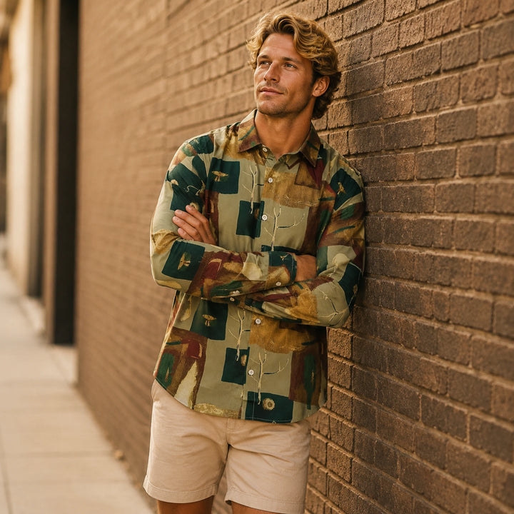 Abstract - Patterned Long - Sleeve Shirt - 街拍 1 - img_mqfdfjzf_15788e08