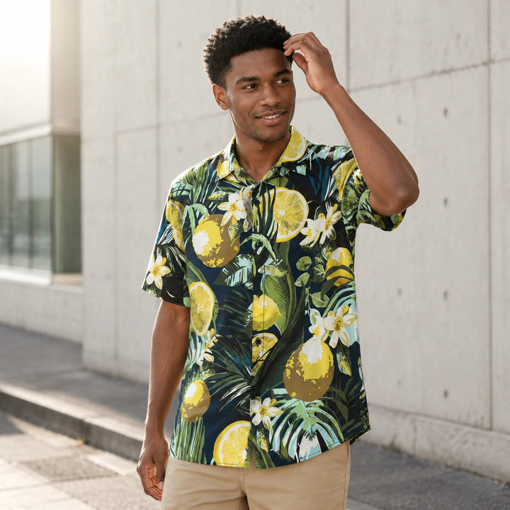 Lemon-Printed Short-Sleeve Shirt - 街拍 1 - img_mqfeeoes_272fde45