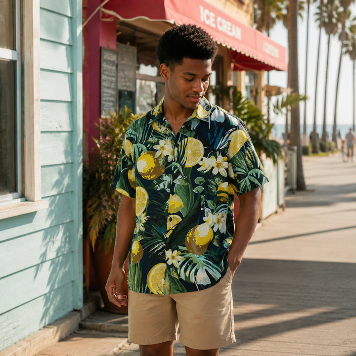 Lemon-Printed Short-Sleeve Shirt - 街拍 2 - img_mqfefzjt_2e6a2e2f