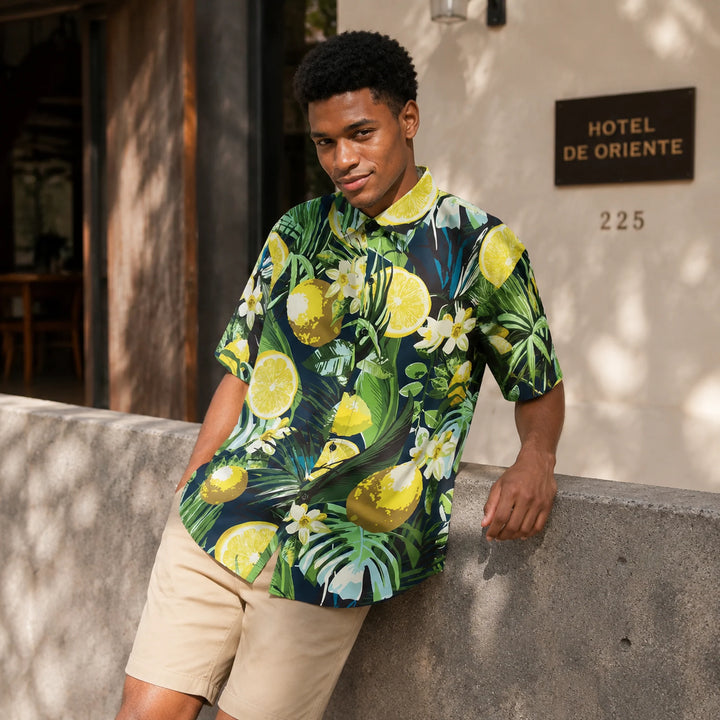 Lemon-Printed Short-Sleeve Shirt - 街拍 3 - img_mqfeg27h_1e1ddef4