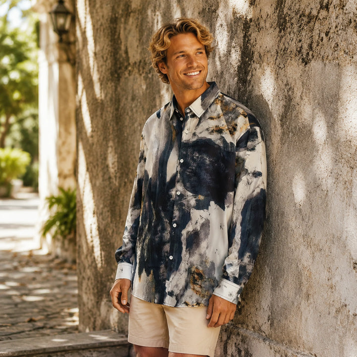 Abstract - Print Long - Sleeve Shirt - 街拍 2 - img_mqffmlhf_a187b533