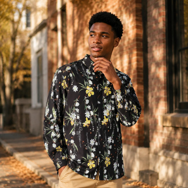 Floral - Print Long - Sleeve Shirt - 街拍 1 - img_mqfg4rka_ec7a2d99