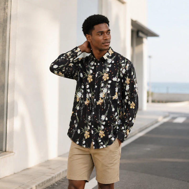 Floral - Print Long - Sleeve Shirt - 街拍 2 - img_mqfg5oi7_ee88d62c
