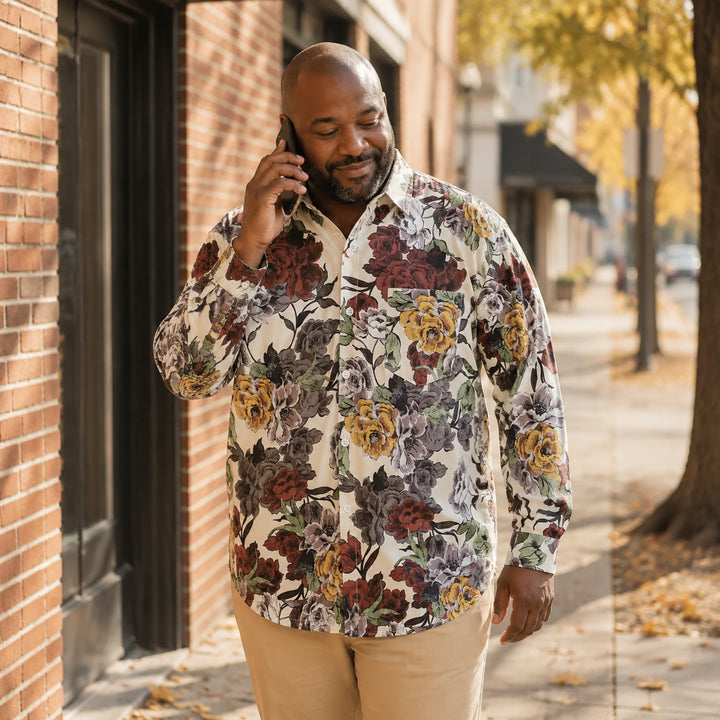 Floral - Print Long Sleeve Shirt - 街拍 1 - img_mqfg9etm_8274e62f