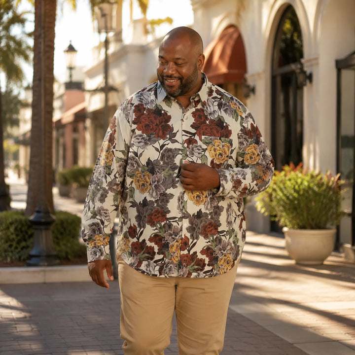 Floral - Print Long Sleeve Shirt - 街拍 3 - img_mqfgamxb_008135c8