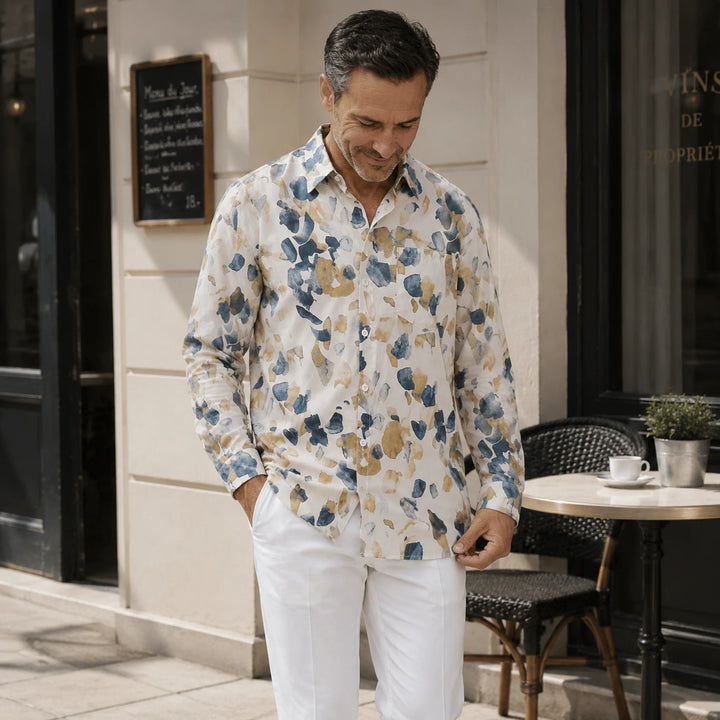 Abstract Print Long - Sleeve Shirt - 街拍 2 - img_mqfgewnj_a78a5737