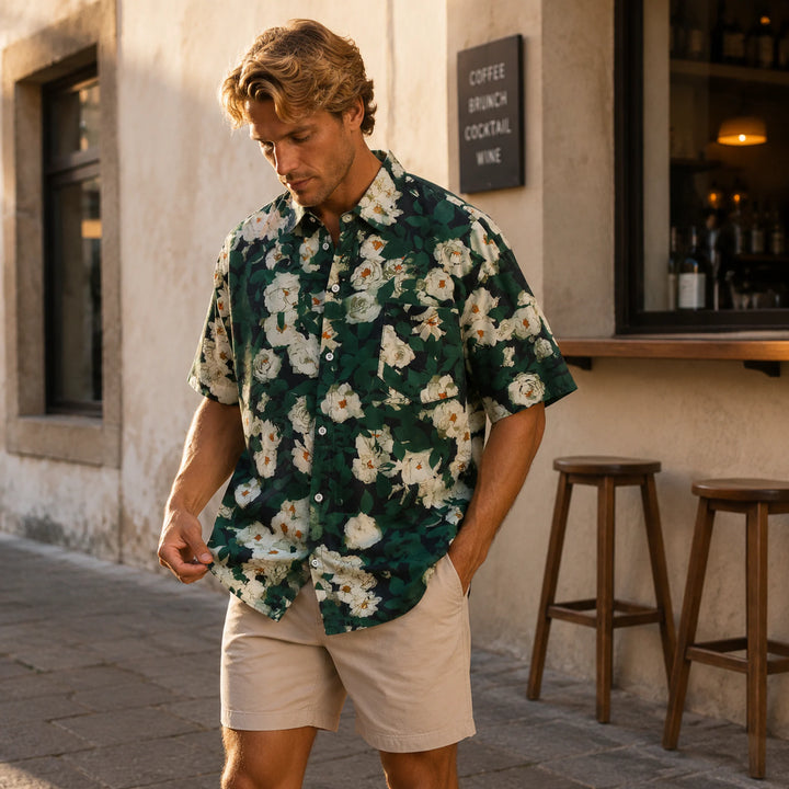 Floral - Print Short - Sleeve Shirt - 街拍 3 - img_mqgo96gi_6dbb8199