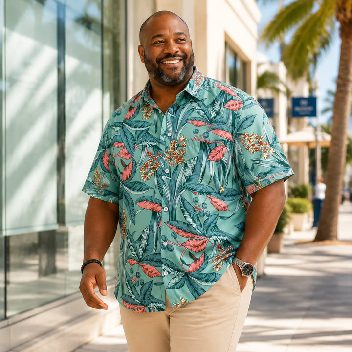 Tropical Print Short - Sleeve Shirt - 街拍 1 - img_mqgocime_e67d88d1