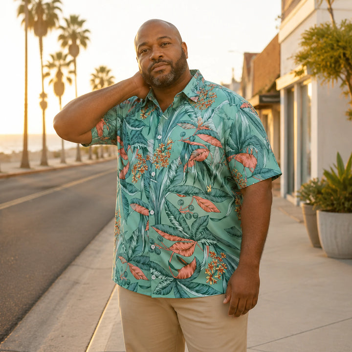 Tropical Print Short - Sleeve Shirt - 街拍 3 - img_mqgodw2t_7428cd45