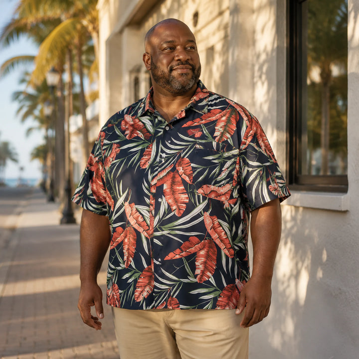 Tropical Leaf - Print Short - Sleeve Shirt - 街拍 3 - img_mqgoj97n_503d6be6