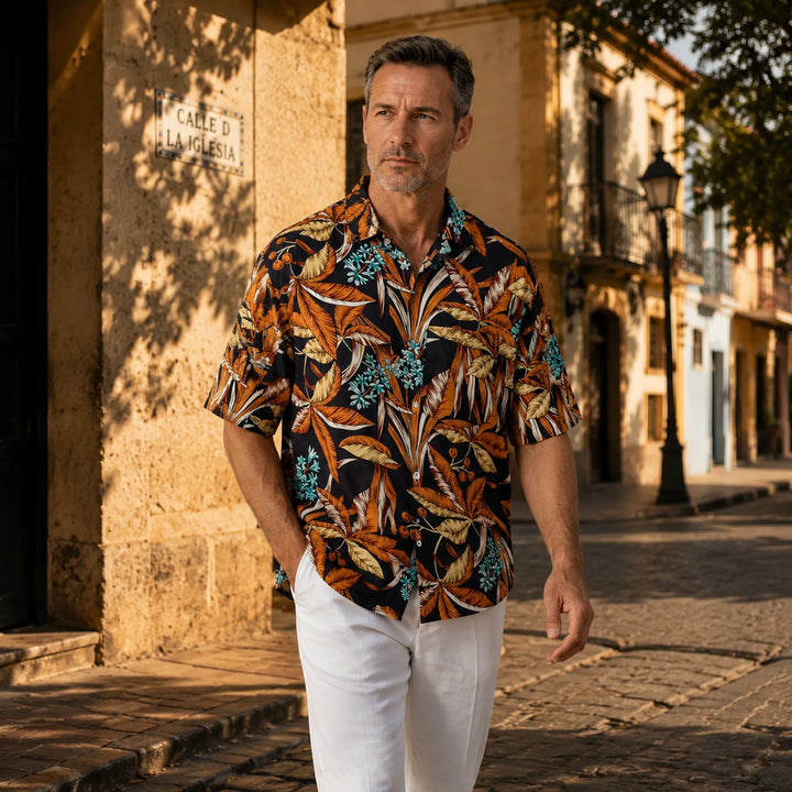 Men's Tropical Print Short - Sleeve Shirt - 街拍 3 - img_mqgou12h_01932aa2