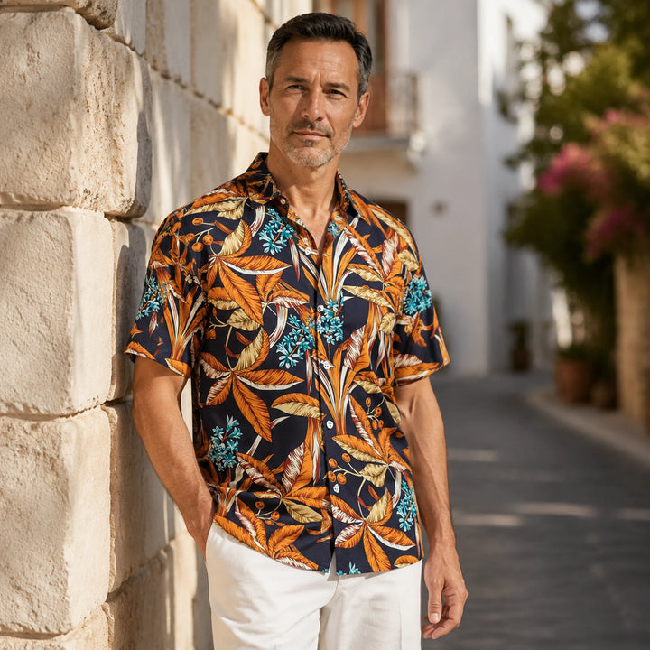 Tropical Print Short -Sleeve Shirt - 街拍 1 - img_mqgoxhwq_78c765de