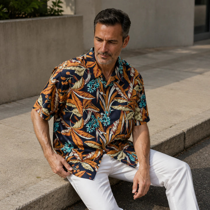 Tropical Print Short -Sleeve Shirt - 街拍 2 - img_mqgoyvsq_9beaa93a