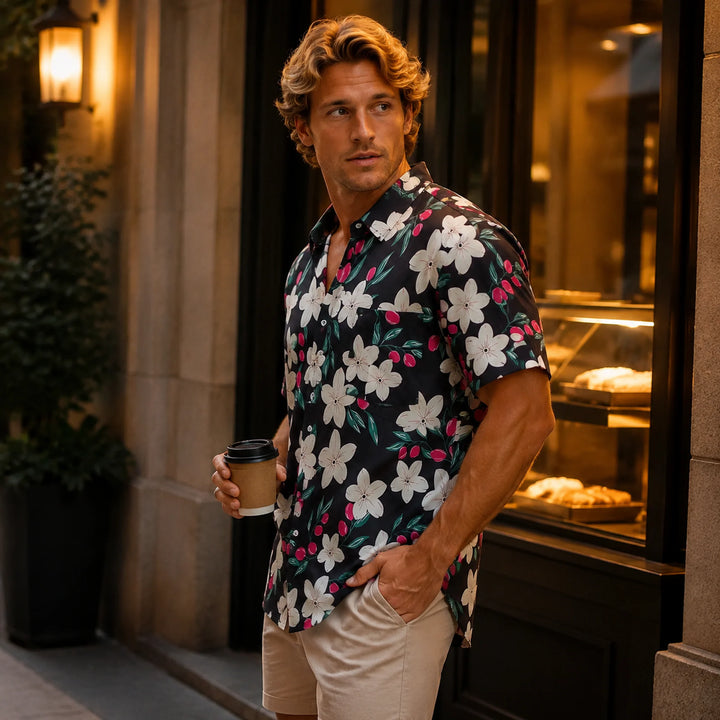 Floral - Print Short - Sleeve Shirt - 街拍 3 - img_mqgphqz2_ff278c87