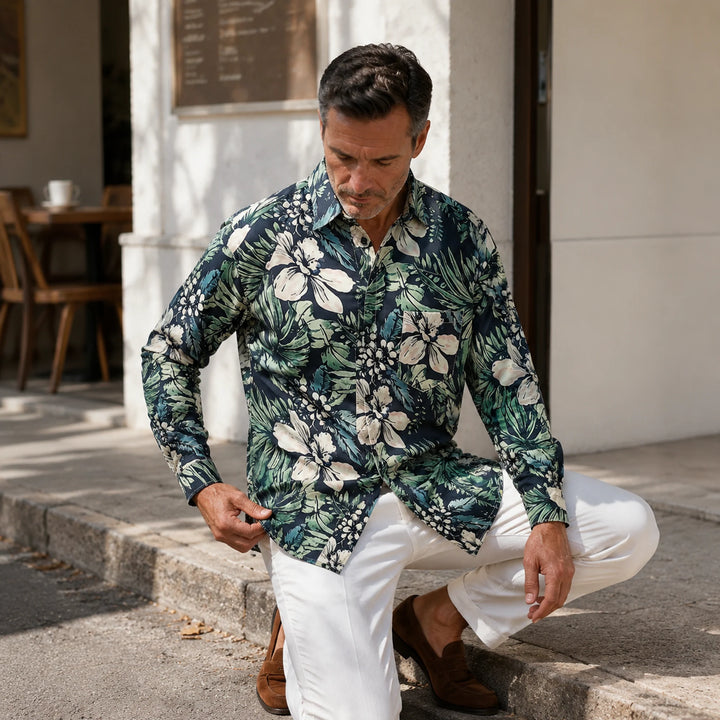 Tropical Floral Long - Sleeve Shirt - 街拍 2 - img_mqgpn2hx_4ec9e2b2