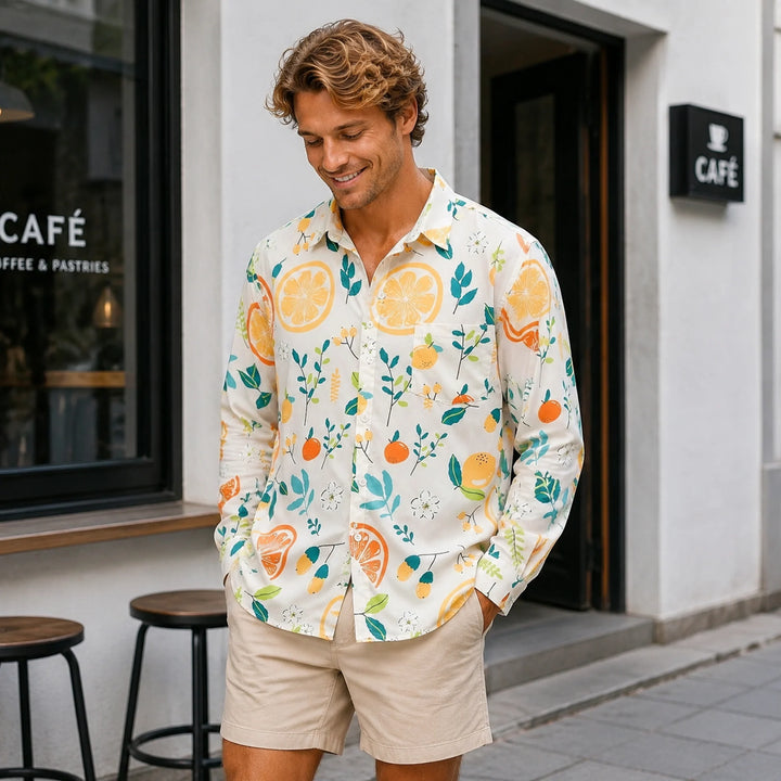Citrus - Themed Long - Sleeve Button - Down Shirt - 街拍 1 - img_mqgupi7m_a2cb8a03