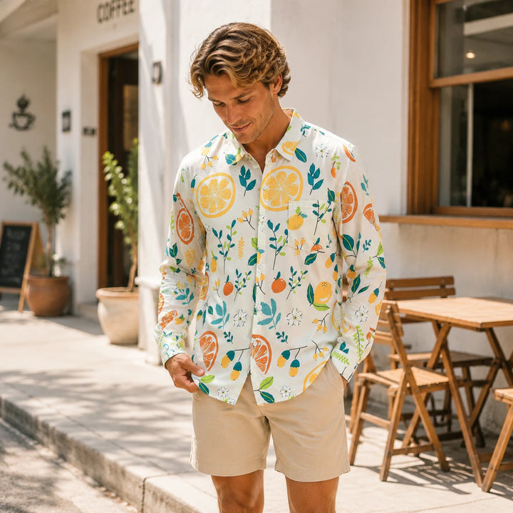 Citrus - Themed Long - Sleeve Button - Down Shirt - 街拍 3 - img_mqguqy05_e1c21347