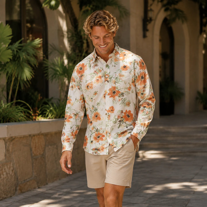 Floral - Print Long - Sleeve Button - Down Shirt - 街拍 3 - img_mqh3go3j_bb2a27ee