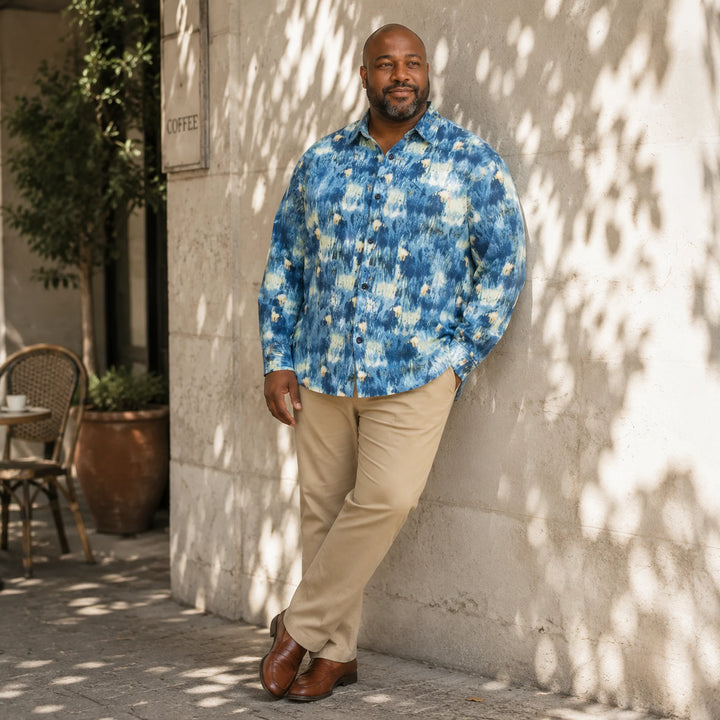 Tie - Dye Long - Sleeve Button - Down Shirt - 街拍 3 - img_mqh3tr7u_eaf525f8
