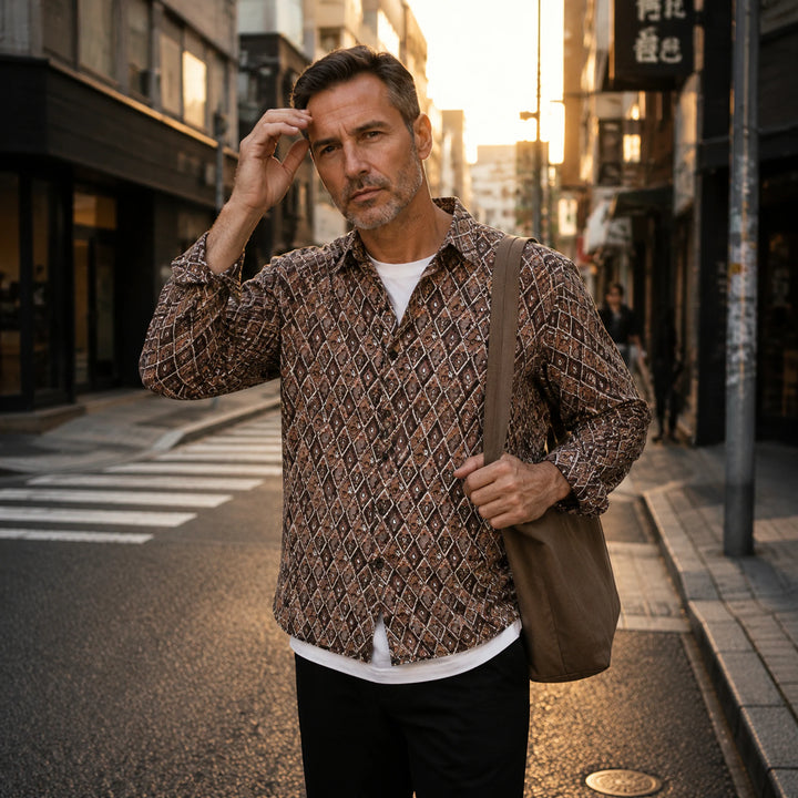 Vintage - Style Paisley Patterned Long - Sleeve Shirt - 街拍 1 - img_mqh42n13_1c5afcc7