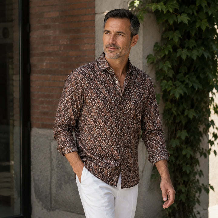 Vintage - Style Paisley Patterned Long - Sleeve Shirt - 街拍 2 - img_mqh43tjh_e3ade17c