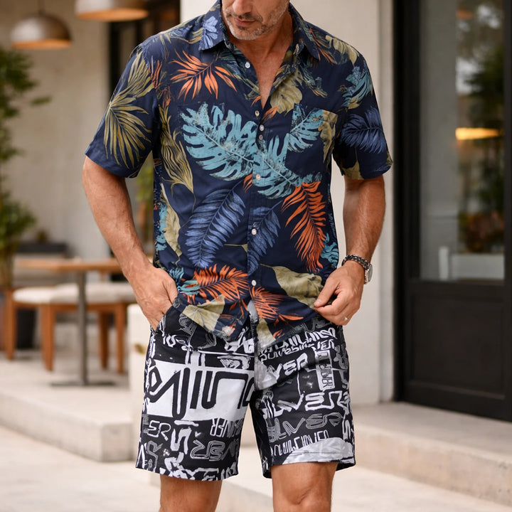 Men's Black and White Graphic Print Shorts - 街拍 2 - img_mqh8ol3a_6a2b5e72