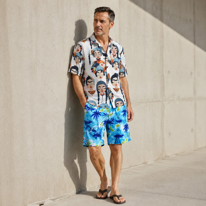 Men's Tropical - Print Swim Trunks - 街拍 1 - img_mqh9ia4m_c21a1aec