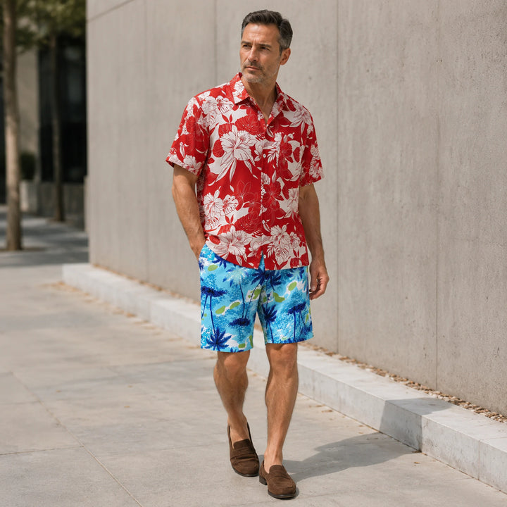 Men's Tropical - Print Swim Trunks - 街拍 2 - img_mqh9kibk_cbac3de7