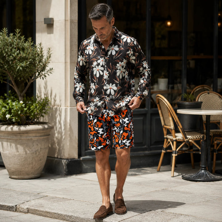 Orange Camouflage Pattern Swim Shorts - 街拍 3 - img_mqh9to4o_01f7752a