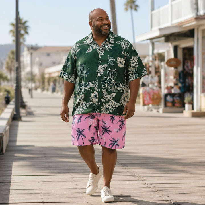 Pink Palm - Print Men's Swim Shorts - 街拍 2 - img_mqhk0w1f_c339f6ad