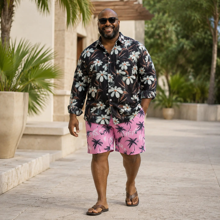 Pink Palm - Print Men's Swim Shorts - 街拍 3 - img_mqhk1z0k_bf872ed1