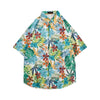 Vibrant Tropical Floral & Palm Leaf Print Hawaiian Shirt, Summer Short Sleeve Button Down Beach